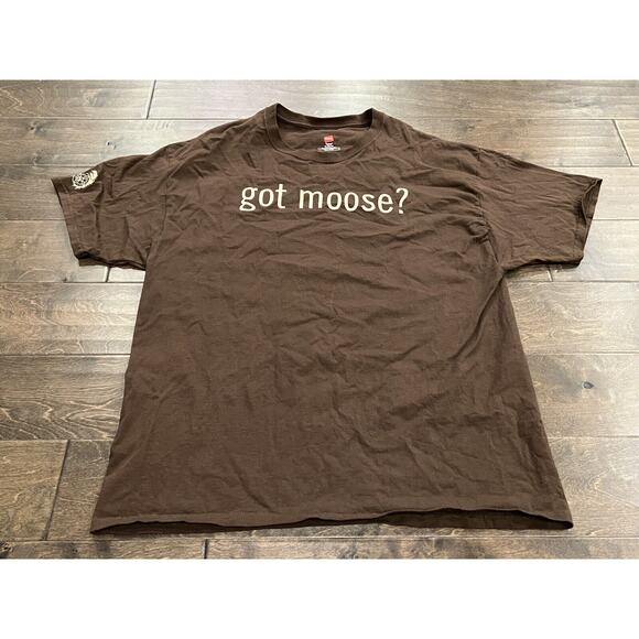 Hanes Mens Brown got moose? Have You Seen A Dietitian Lately? T-shirt Size XL - Picture 2 of 8